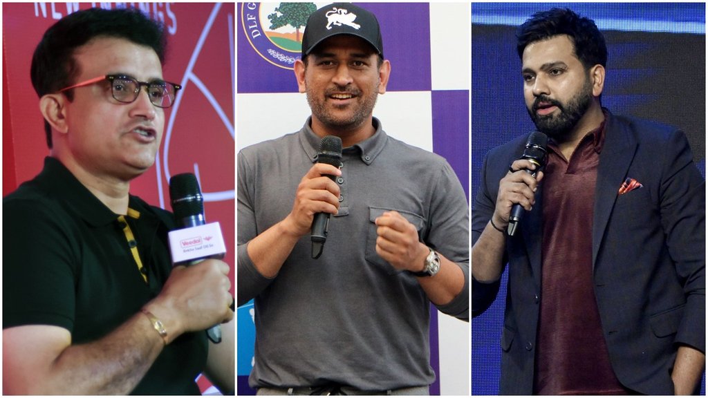 Rohit Sharma, Sourav Ganguly, MS Dhoni, Harbhajan Singh