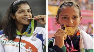 Sakshi Malik, Geeta Phogat, Divya Kakran
