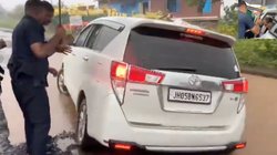 VIDEO: बारिश के बीच गड्ढे में फंसी शिवराज चौहान की कार, हो गई टेढ़ी, ‘मामा’ को निकलना पड़ा बाहर