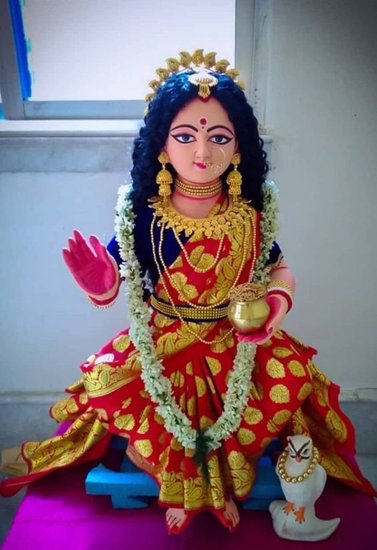 Traditional attire for Goddess Durga