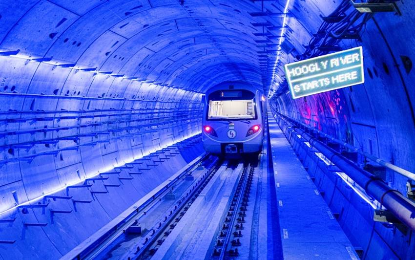 Trains runs under water
