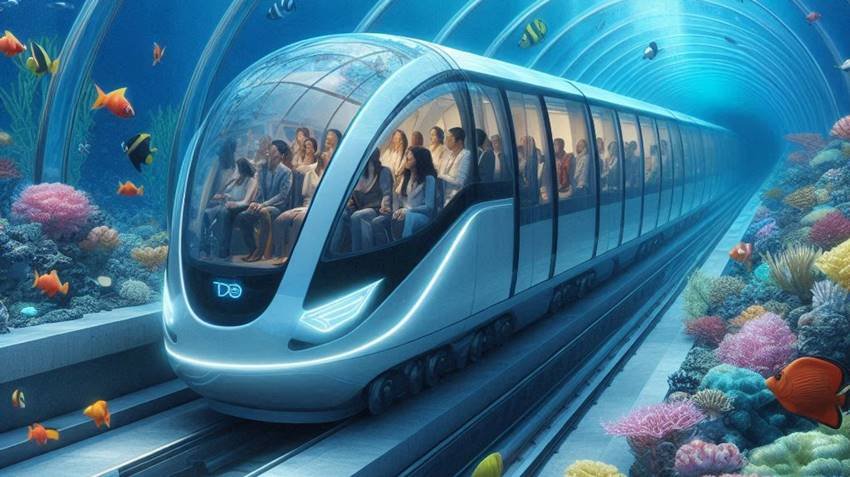 Name of countries were train runs under Sea