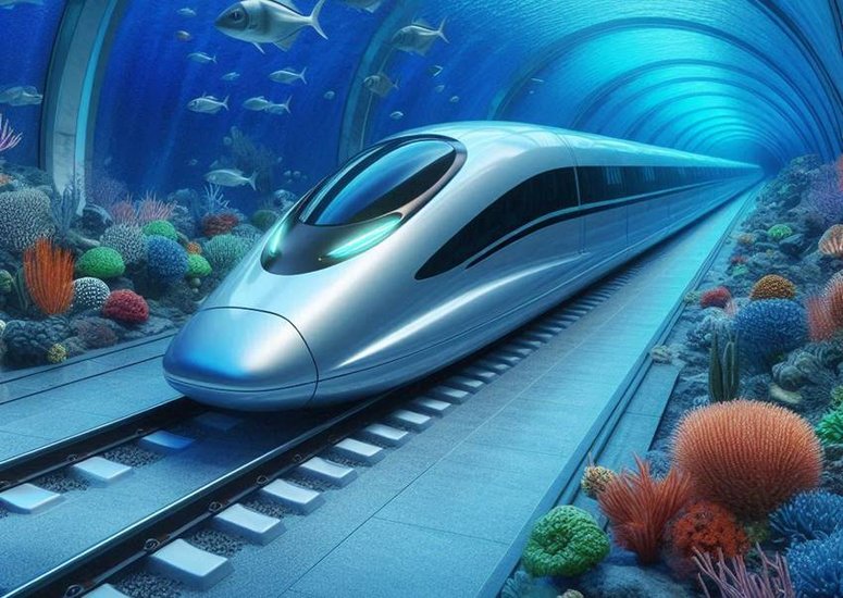 World underwater train tunnel