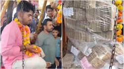 बेटे के लिए मांगी मन्नत हुई पूरी तो मंदिर पहुंचा किसान पिता, नोटों से तोलकर दान कर दिए इतने लाख, वीडियो वायरल