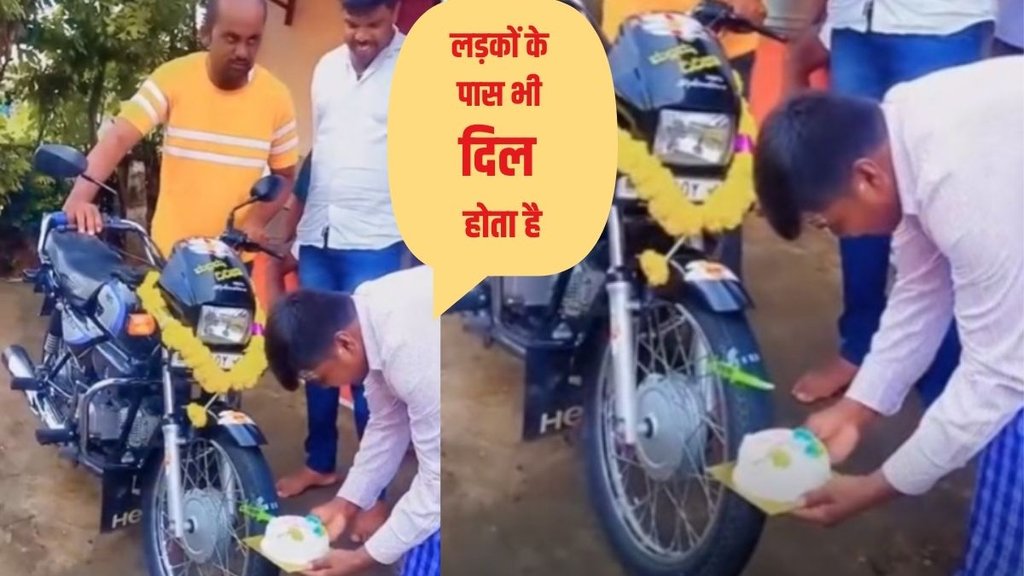 boy celebrate his bike birthday