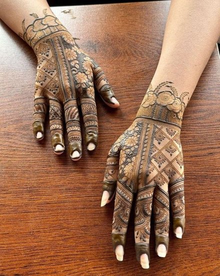 Sacred mehndi designs for Vrat celebrations