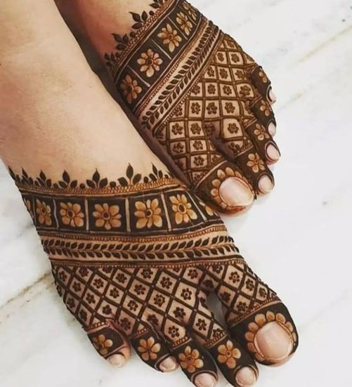 Legs Mehndi Designs on Hartalika Teej