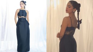 Bhumi Pednekar adds a playful spin to classic black dress via bows and braids