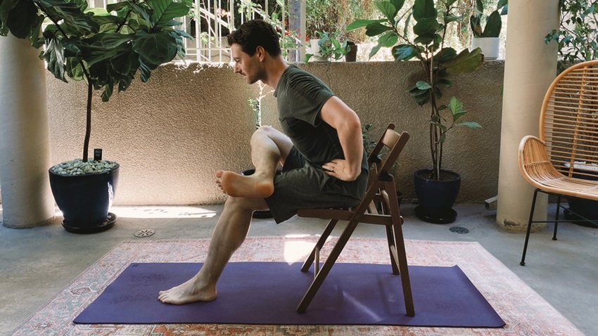 Chair Pigeon Pose