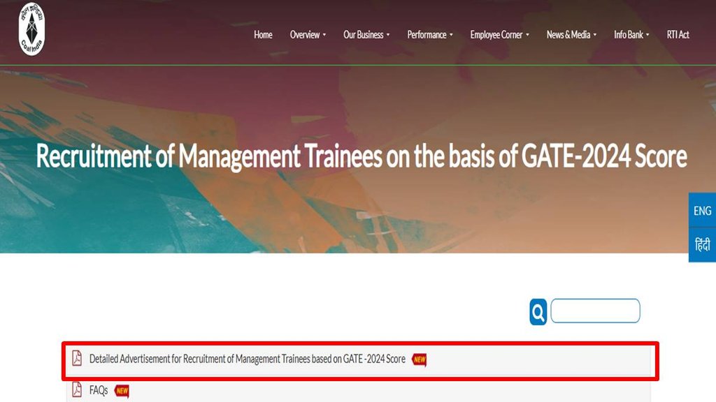 Coal India, Coal India management, Coal India Jobs