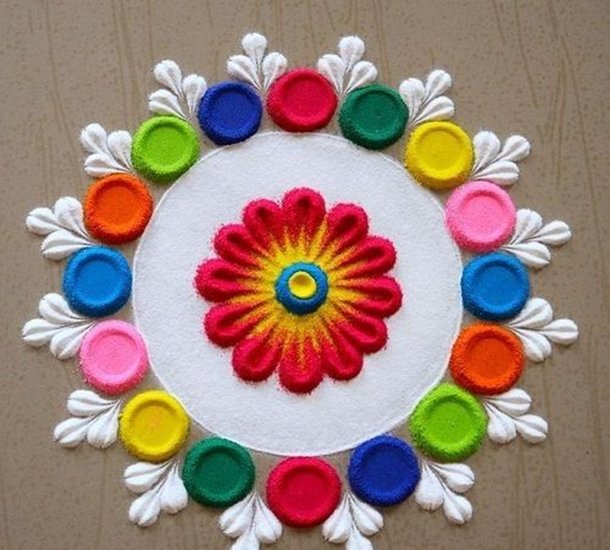 Easy Colorful Rangoli Designs