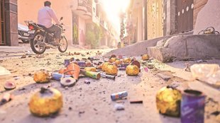Fireworks made from sulphur and potash, danger, pollution and health problems, carelessness on Diwali