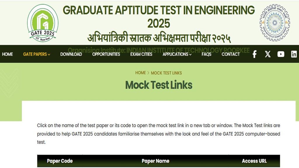 GATE 2025, GATE 2025 Exam, Mock Test Live,