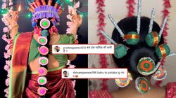 जूड़ा-चोटी में गूथ लिए पटाखे, ‘दिवाली स्पेशल’ हेयर स्टाइल देख छूट गई यूजर्स की हंसी, कहा – आग लगा दी भाई आग