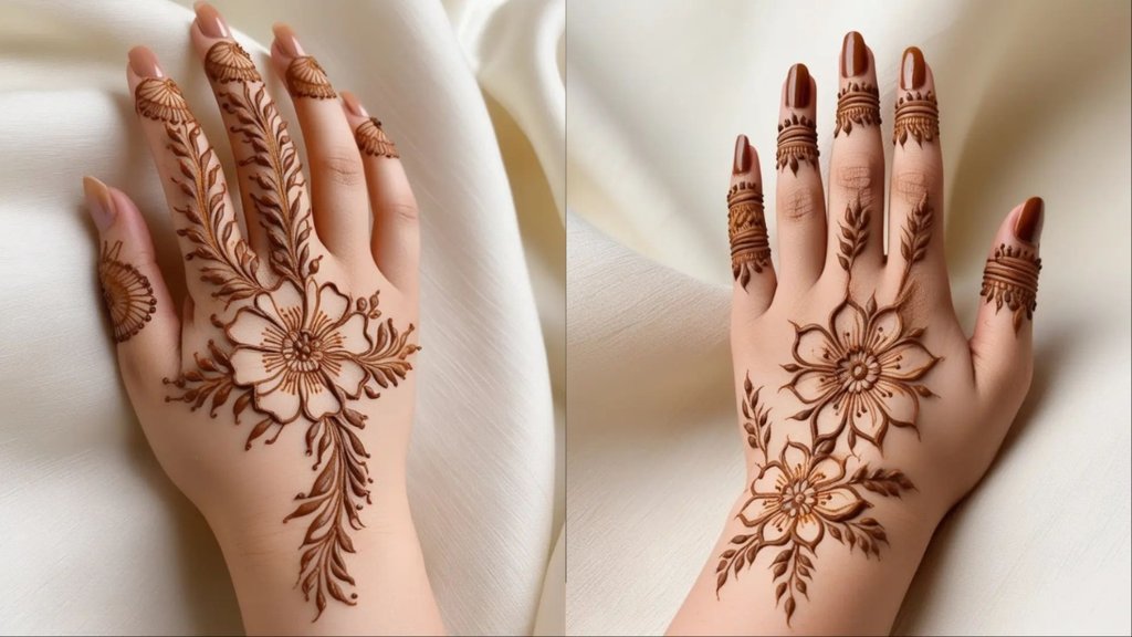 last mint simple easy Deepavali Mehndi Designs Photos Images Pic