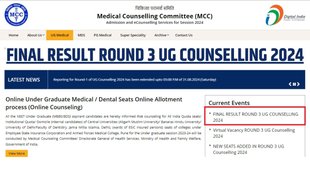 NEET UG Counselling Round 3 Result 2024, NEET UG Counselling Round 3 Result, NEET UG Counselling Round 3 PDF, NEET UG Counselling Result