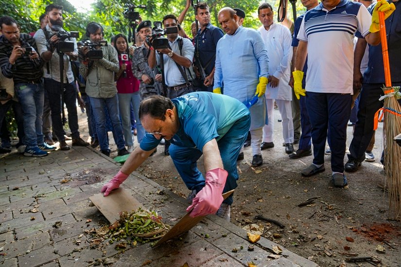 JP Nadda particpates in cleanliness drive