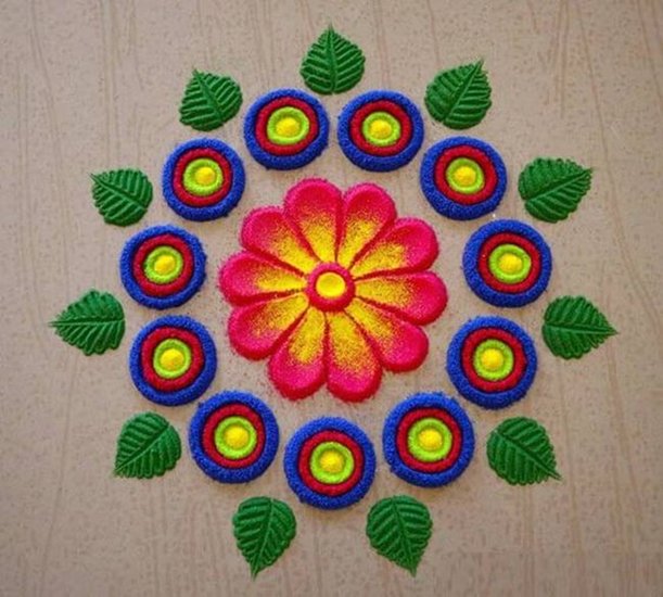 Quick Rangoli with Dots