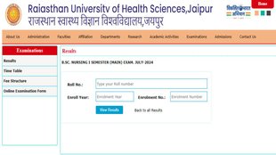RUHS B.sc 1st semester result, Result 2024