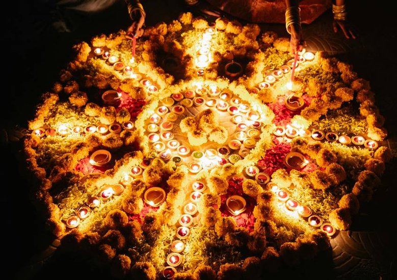 Who made Rangoli for the first time?