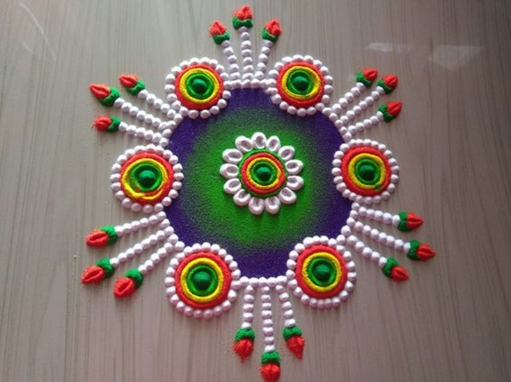Simple Kolam for Diwali