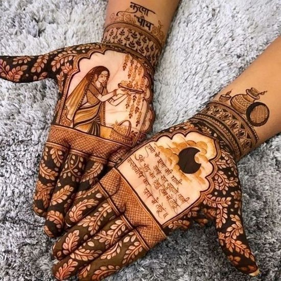 Simple Mehndi designs for Karwa Chauth