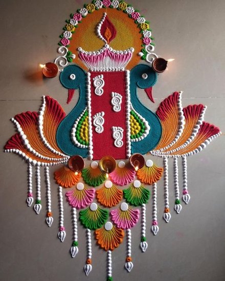Beautiful Rangoli for Diwali Festival