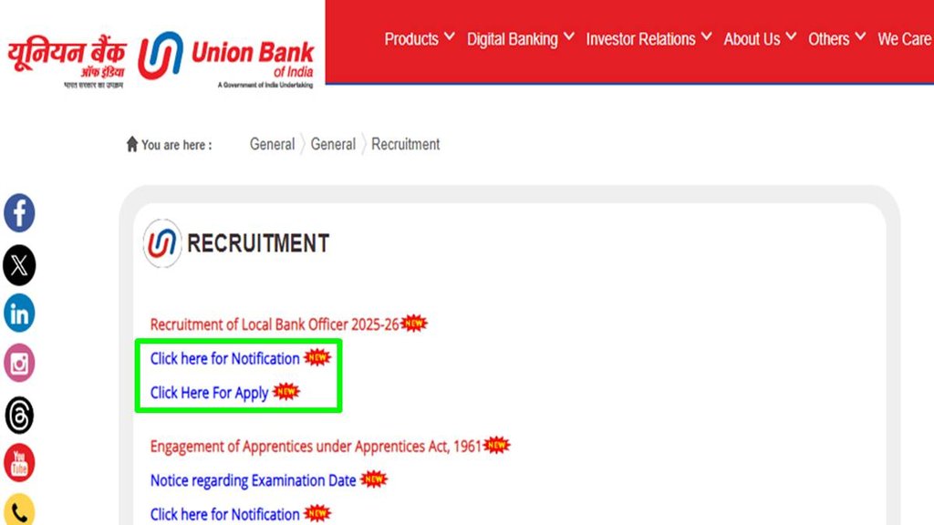 Union Bank Of India, UBI Vacancy, Union bank of india vacancy