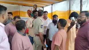 navaratri accident, Heydarabad news, Durga pandal vandalized