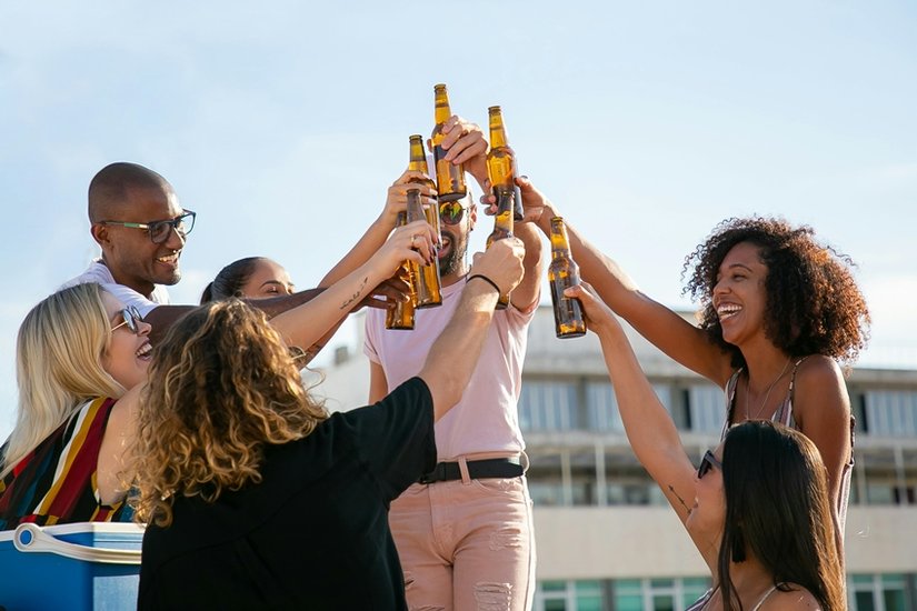 Brown beer bottles UV rays