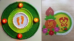 Rangoli Design: घर पर बनाएं लक्ष्मी के चरण वाली बेहद सुंदर रंगोली, यहां देखें बेस्ट डिजाइन