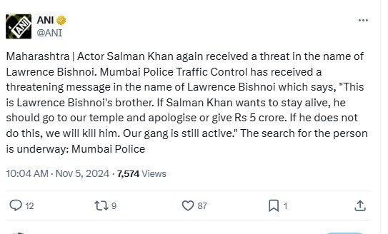 Lawrence Bishnoi Salman khan threats