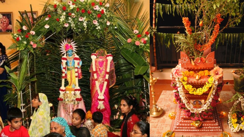 mandap at home for tulsi vivah 2024