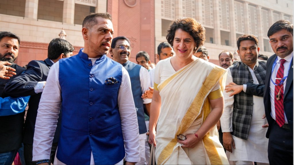 first day of sansad priyanka gandhi oath