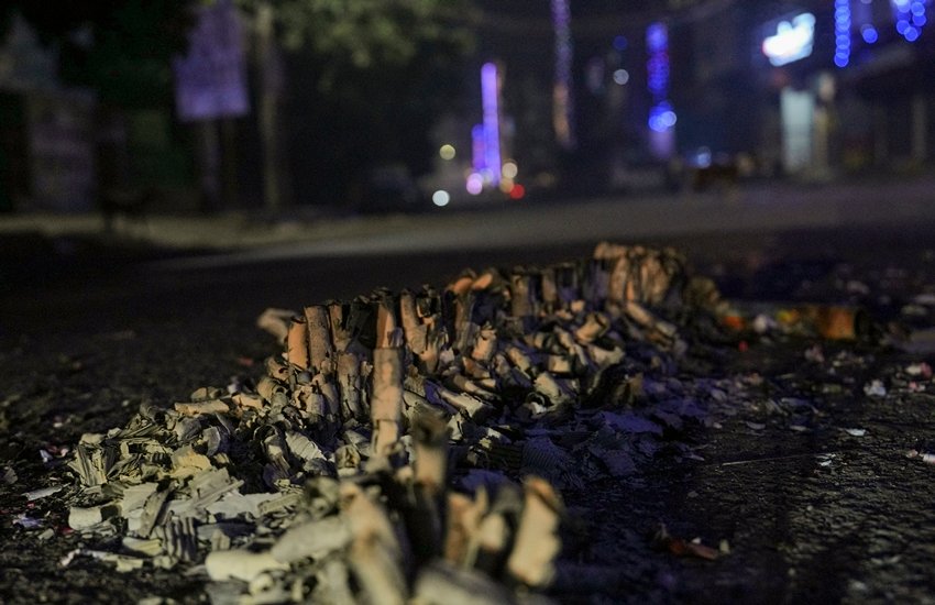 firecracker litter on roads