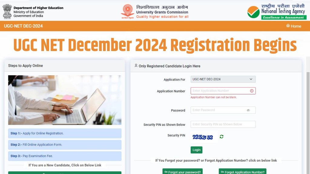 UGC NET December 2024, UGC NET December 2024 application starts, UGC NET December 2024 application process, UGC NET December 2024 application fee, UGC NET December 2024 registration link