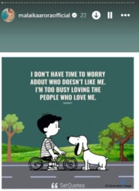malaika aroras insta story