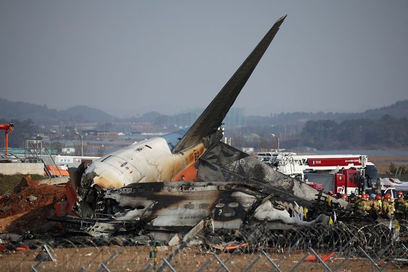 Aircraft burst into flames