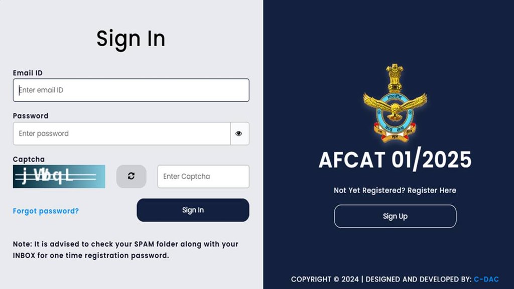 AFCAT 1 2025, Registration begins, Indian Air force,