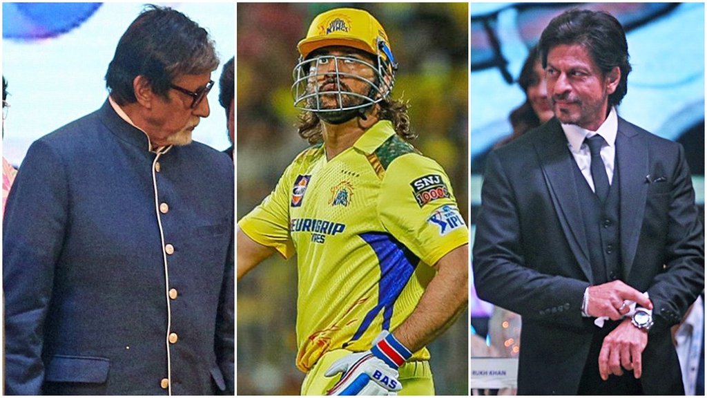 MS Dhoni, Amitabh Bachchan, Shah Rukh khan, Virat Kohli, Sourav Ganguly