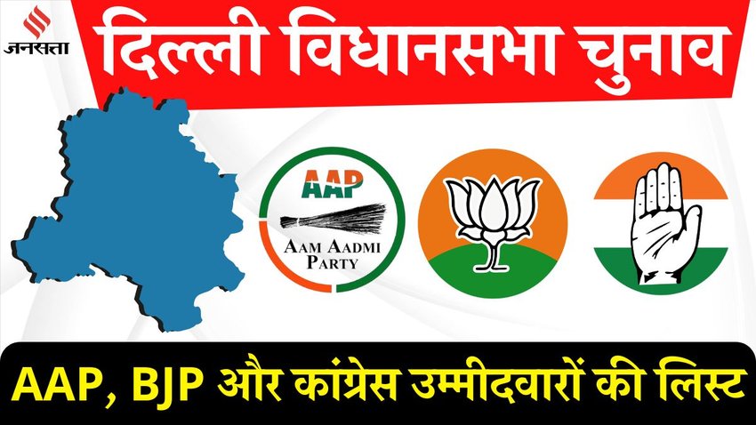 AAP BJP Congress Delhi Candidates 2025,Delhi Election Full Candidate List 2025, Delhi Candidate List