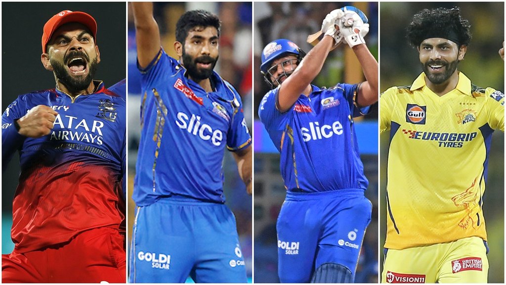 Rishabh Pant, Virat Kohli, Shreyas Iyer, Jasprit Bumrah, Ravindra Jadeja, Venkatesh Iyer, Rohit Sharma