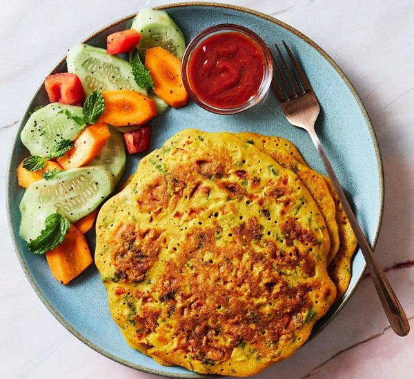 Vegetable-Enhanced Besan Pancakes