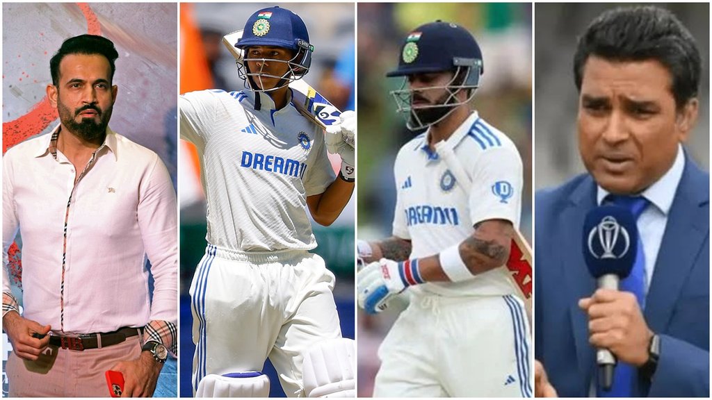 Yashasvi Jaiswal,Virat Kohli, Irfan Pathan and Sanjay Manjrekar
