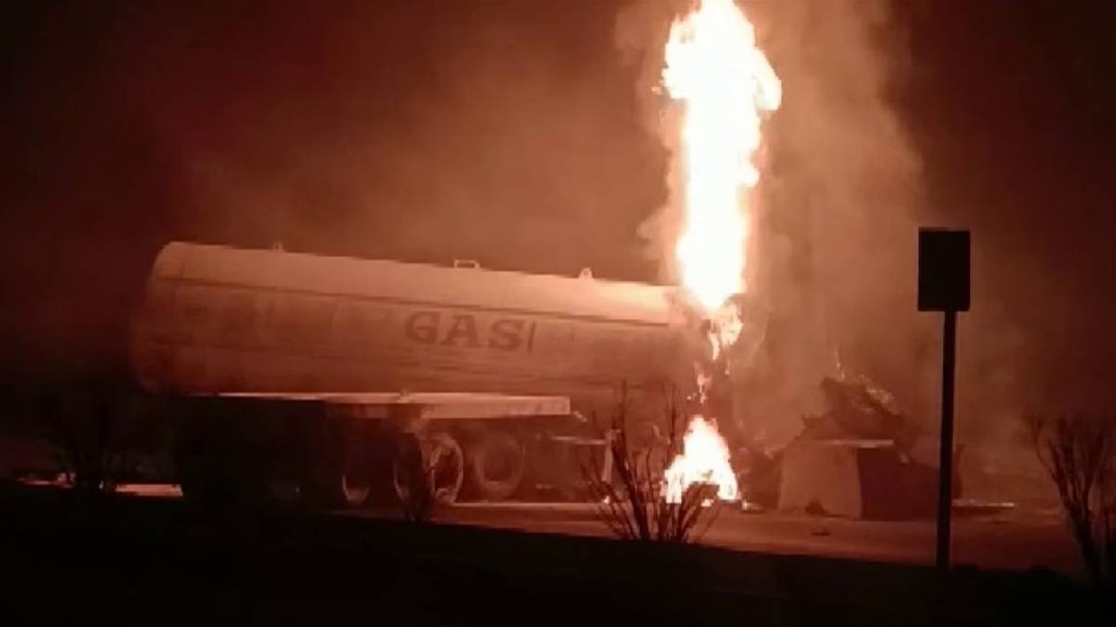 aipur Ajmer highway accident, Gas fire