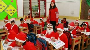 Christmas function in mp school, madhya pradesh school christmas
