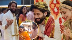 शादी के बाद श्रीसैलम मंदिर दर्शन करने पहुंचे शोभिता-नागा चैतन्य, बहू के बाल संभालते नजर आए नागार्जुन तो हुए ट्रोल