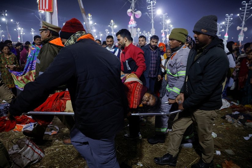 Helicopter surveillance at Kumbh