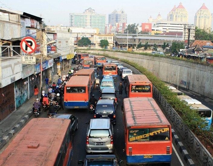 Coal trucks traffic jam China