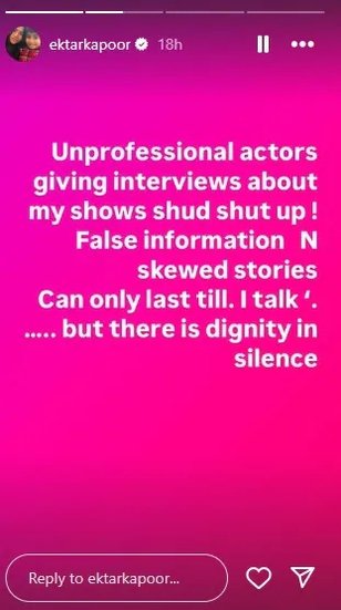 Ekta Kapoor Calls Unproffesional Actor on Ram kapoor